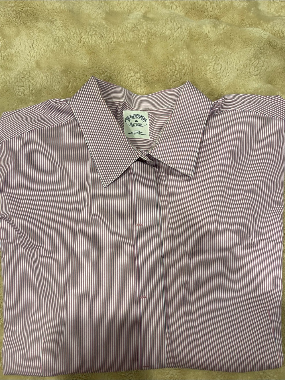 Brooks Brothers Womans Red and White Narrow-Striped Dress Shirt